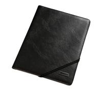 Trieur Document Pochette Porte-Bloc, Porte Documents A4,Classeur à clip en cuir format A4, Porte Folio Pliable avec Pochettes pour Document, Porte Carte et Bloc Note.-black||245 * 320mm