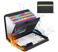 Trieur Document - Trieur A4 ignifuge avec fermeture éclair et étiquettes - Classeur Rangement Documents à 24 poches avec Trieur Papier multi-poches pour fichiers A4 | facture et plus