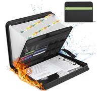 Trieur Document - Trieur A4 ignifuge avec fermeture éclair et étiquettes - Classeur Rangement Documents à 13 poches avec Trieur Papier multi-poches pour fichiers A4 | facture et plus