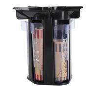 Trieur et compteur de pièces 5 en 1, organisateur de pièces de bureau avec tubes en ABS pour un tri rapide et précis des monnaies, porte-pièces compact pour une utilisation à