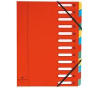 Exacompta - Réf. 5312E - 1 trieur HARMONIKA - avec élastiques et fenêtres découpées - couverture en carte lustrée - dos extensible - 12 compartiments - pour A4 - dim 24,5 x 32cm - couleurs aléatoires