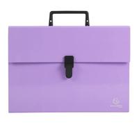Exacompta - Réf. 56765E - 1 trieur valisette avec poignée Aquarel - soufflets renforcés multicolores - fermeture par bouton clip - 18 compartiments - dim 32x24 cm - pour A4 - couleur mauve
