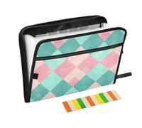 Trieur extensible à carreaux avec étiquettes 13 poches format A4 avec fermeture éclair pour dossiers de poche