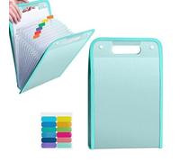 Trieur extensible A4 avec 13 compartiments, sac de rangement vertical, organiseur de documents portable avec onglets colorés, pour ranger les papiers de test des étudiants, fournitures scolaires (vert