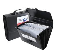 Trieur extensible avec étiquettes, dossier accordéon 26 poches organiseur de documents, dossier accordéon pour lettres, documents A4(noir)