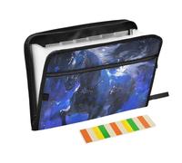 Trieur extensible en plastique avec 13 poches - Format A4 - Avec fermeture éclair - Bleu