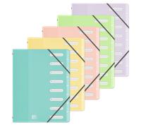Trieur Oxford school life a4 8positions polypro opaque pastel assorti