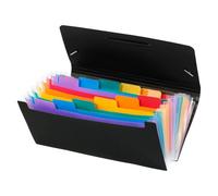Trieur plastique format chèque 12 onglets Rainbow Class Viquel - Trieurs polypropylène à élastique - Bruneau