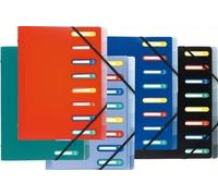 Trieur 8 compartiments 3 rabats + pochette intérieure couleurs assorties- Exacompta Couleurs Assorties G