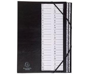 Trieur rigide Exacompta Ordonator alphabétique 26 divisions noir