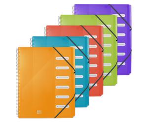 Trieur spirale Oxford school life a4 6positions numérique polypro translucide assorti