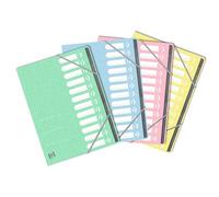 Trieur standard Oxford a4 12 positions couverture carte assortis pastel
