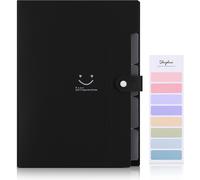 Trieur,Trieur Document, Trieur 5 Compartiments A4, Porte Vue, Range Document,Classeur Fiche Bristol Classeur Budget(Noir Profond)