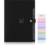 Trieur,Trieur Document, Trieur 5 Compartiments A4, Porte Vue, Range Document,Classeur Fiche Bristol Classeur Budget(Noir Profond)