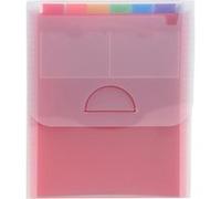 Exacompta - Réf. 55798E - 1 trieur valisette vertical Crystal - couverture et intérieur en PP - avec 2 porte-étiquettes sur la face - 6 compartiments - dim 25,5x30,5cm - pour A4 - couleur cristal