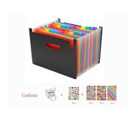 Trieur Valisette,Accordéon Classeur Pochettes Porte-documents avec 24 Compartiments en Format A4 Haute Capacité Portable Extensible
