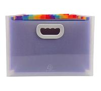 Exacompta - Réf. 55198E - Carton de 4 trieurs valisette extensible avec poignées - couverture et intérieur en PP - avec 2 porte-étiquettes sur la face - 24 compartiments - dim 33x23,5x25 cm - cristal