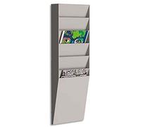 trieur vertical 6 cases A4, coloris gris - Dimensions L23,6 x H71,2 x P8,3 cm