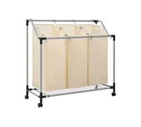 Vidaxl Trieuse À Linge Avec 3 Sacs Crème Acier-Syma