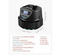 Trieuse et compteuse de pièces for 5 types USD. Capacité : jusqu'à 2 000 Écran LCD