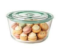 Trifle Bowl - Clear Glass Serving Dish, Salad Dessert Bowl With Lid
