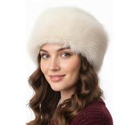 TRIFOLIUM Chapeau d'hiver Chaleureux pour Femme - Douceur & Style, Look Russe Cosaque Blanc Cassé Long Synthétique Étiquette d'usine S (HT6386-S-WT-Fox)