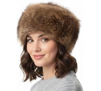 TRIFOLIUM Chapeau d'hiver Chaleureux pour Femme - Douceur & Style, Look Russe Cosaque Brun Long Synthétique Étiquette d'usine S (HT6386-S-BWN-Fox)