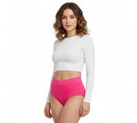 TRIFOLIUM Culotte Taille Haute Femme sans Couture - Légèrement Gainante, Extensible et Effet Invisible Rose Fuchsia FR 36-38 Étiquette d'usine M (STV8057-M-HPK)