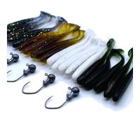 trifyd ® - Leurre Souple Truite Shad de 5 cm, Le Pack de 20 leurres de pêche + 5 têtes plombées