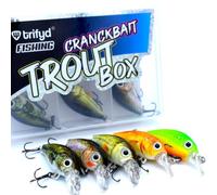 trifyd ® - Poisson Nageur Truite Cranckbait 4cm, Le Pack de 5 leurres de pêche