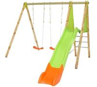 TRIGANO Aire de jeux bois poutre métal 2,30 m Techwood ARROBA - 4 enfants