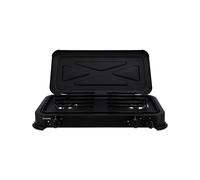 Trigano - Réchaud de camping familial - Réchaud à Gaz 2 Feux Noir Noir