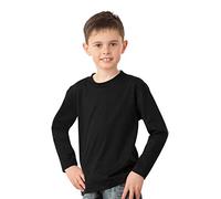 Trigema - Jungen Langarm Shirt 100% Baumwolle - Chemise Garçon, Noir (Schwarz 008), 140