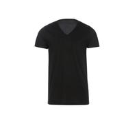 Trigema T-Shirt en V pour Homme, Coupe ajustée, Noir, M