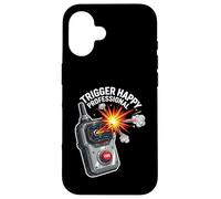 Trigger Happy Professional Funny Remote Fire Button Coque pour iPhone 16