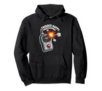 Trigger Happy Professional Funny Remote Fire Button Sweat à Capuche