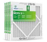TRIGHTFILTERS MERV 8 Lot de 4 filtres à air plissés 30,5 x 30,5 x 2,5 cm pour climatiseur CVC, durables et légers
