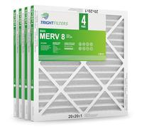 TRIGHTFILTERS MERV 8 Lot de 4 filtres à air plissés pour climatiseur CVC, durables et légers 50,8 x 50,8 x 2,5 cm