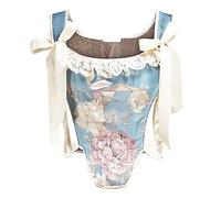 TRIGLICOLEUM Corset gainant pour femme - Corset médiéval - Corsage ventral - Haut bustier avec laçage - Bandeau - Corset gainant - Corset - Taille - Haut gainant - Lingerie pour femme, #01 bleu ciel.,