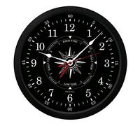 Triintec Atlantic de Temps et indicateur de Marée Horloge Murale 25,4 cm (Cadran Noir) Ttb-02