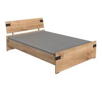 TRIKALA Lit adulte - 140 x 200 cm - Chêne/Graphite