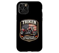 Triker Life is Better on Three Wheels Motorcycle Biker USA Coque pour iPhone 11 Pro