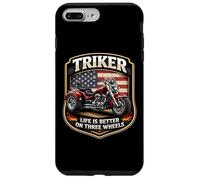 Triker Life is Better on Three Wheels Motorcycle Biker USA Coque pour iPhone 7 Plus/8 Plus