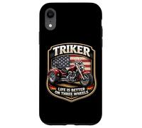 Triker Life is Better on Three Wheels Motorcycle Biker USA Coque pour iPhone XR