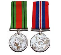 Trikoty Médaille de Guerre 1939-45 + Médaille de défense de la Seconde Guerre Mondiale - Réplique de Cadeau Militaire