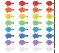 Trilancer Étiquettes pour Câbles, Forme Bulle 3 cm x 2 cm, pour Organiser et Identifier vos Câbles, Étiquette Multi Couleur pour Écrire à la Main, Réutilisable, Polyvalent - 32 Pcs