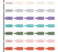Trilancer Etiquettes pour Câbles, Grand Format, pour Organiser et Identifier vos Câbles, Etiquette Multi Couleur pour Ecrire à la Main, Réutilisable, Polyvalent - 35 Pcs