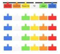 Trilancer Etiquettes pour Câbles, Grand Format, pour Organiser et Identifier vos Câbles, Etiquette Multi Couleur pour Ecrire à la Main, Réutilisable, Polyvalent - 24 Pcs