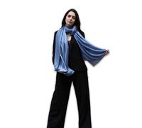 Trillion Écharpe en soie London | Écharpe légère bleue pour femme | Châle pour femme | Convient pour les voyages et les cadeaux | Finition douce et lisse | Taille - 185 cm x 85 cm, bleu, Large