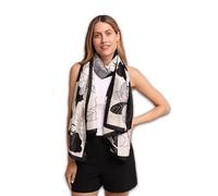 Trillion London® Écharpe en Soie Longue et Légère pour Femme | Châle pour la Vie Quotidienne, Voyage et Cadeau | Finition Douce | 180 cm x 90 cm, Noir